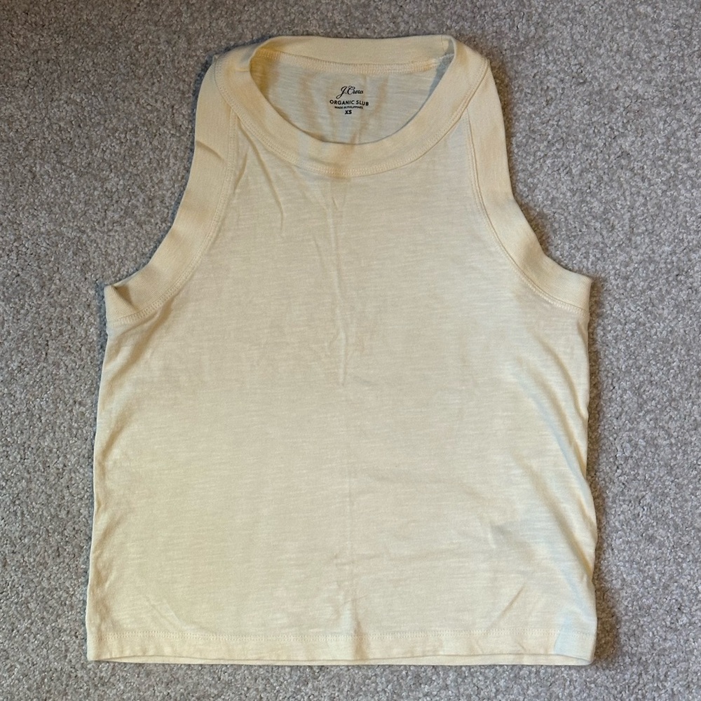 J. Crew Cream Organic Slub Tank